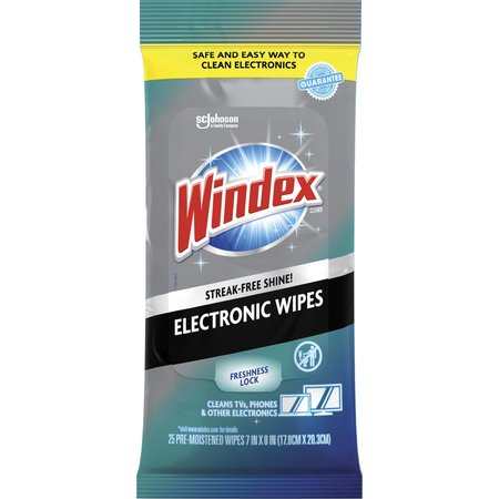 WINDEX Electronic Wipes, White, Pack, 12 PK SJN319248CT